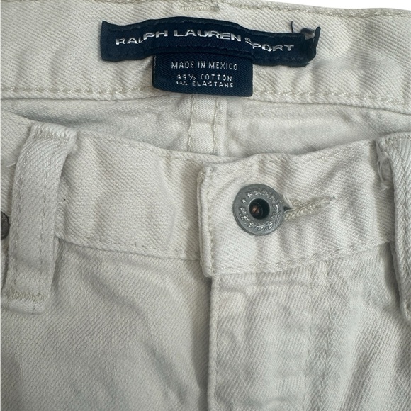 Ralph Lauren White Jeans with Blue Logo - Picture 5 of 6